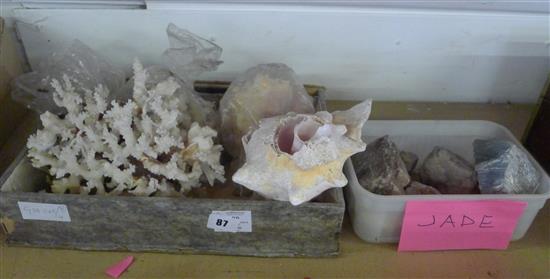 Qty of Coral, Jade & shells